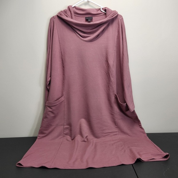 J. Jill Dresses & Skirts - J.Jill Wearever - Smoky Plum soft cowl neck long sleeve dress XL Knee Length